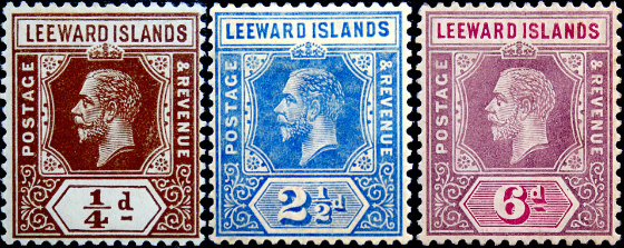 Британские Подветренные острова 1912 год . King Edward VII , часть серии . Каталог 9,50 фунтов .  